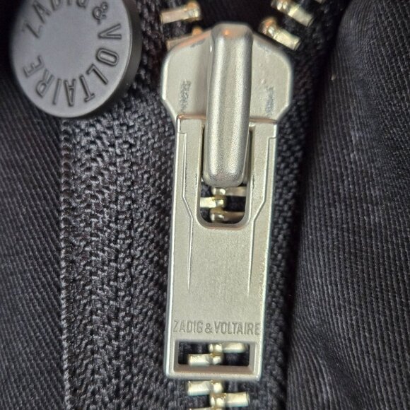 Zadig & Voltaire Kayak Mili Skull Jacket Small Black Goth Grunge Utility - Picture 12 of 16